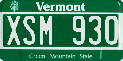 VT license plate XSM930