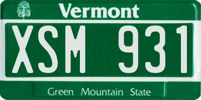 VT license plate XSM931