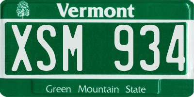 VT license plate XSM934
