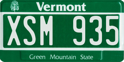 VT license plate XSM935