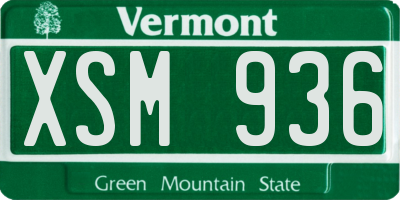 VT license plate XSM936