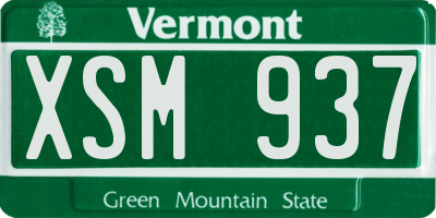 VT license plate XSM937