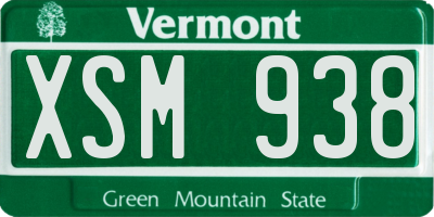 VT license plate XSM938