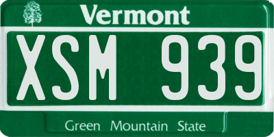 VT license plate XSM939