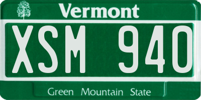 VT license plate XSM940