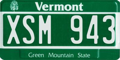 VT license plate XSM943
