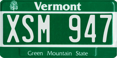 VT license plate XSM947