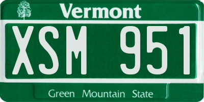 VT license plate XSM951