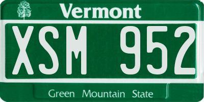 VT license plate XSM952