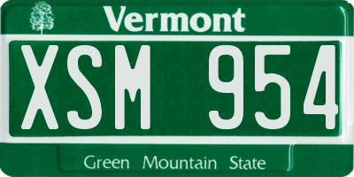 VT license plate XSM954