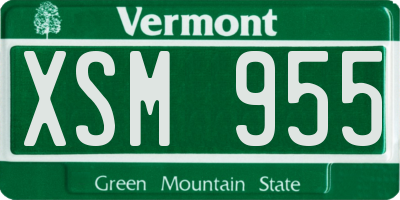VT license plate XSM955