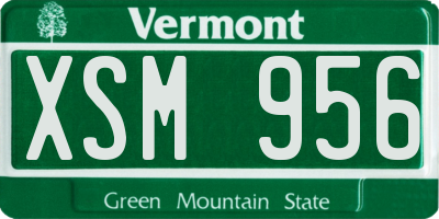 VT license plate XSM956