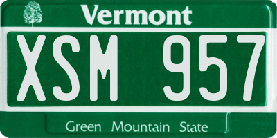 VT license plate XSM957