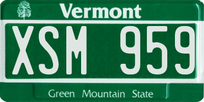 VT license plate XSM959