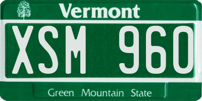 VT license plate XSM960