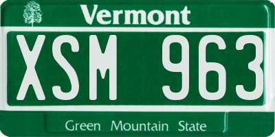 VT license plate XSM963