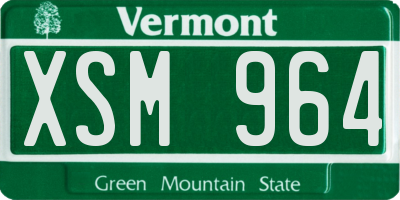 VT license plate XSM964