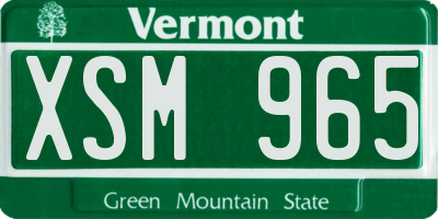 VT license plate XSM965