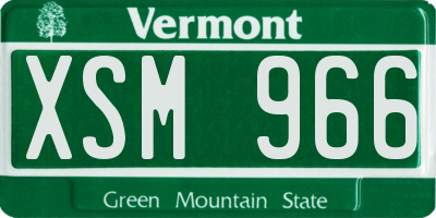 VT license plate XSM966
