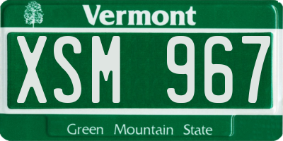 VT license plate XSM967