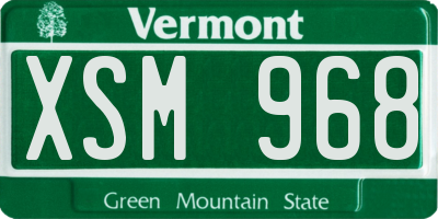 VT license plate XSM968