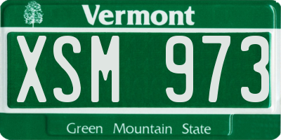 VT license plate XSM973