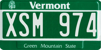 VT license plate XSM974