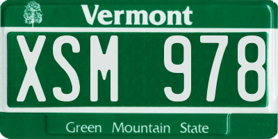 VT license plate XSM978
