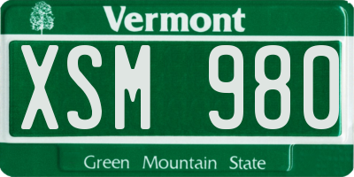 VT license plate XSM980