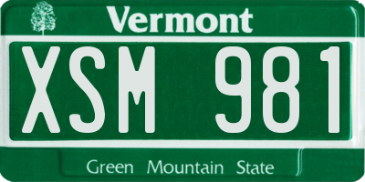 VT license plate XSM981