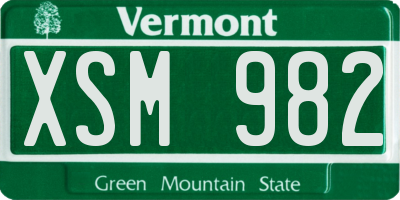 VT license plate XSM982