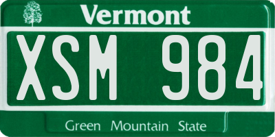 VT license plate XSM984