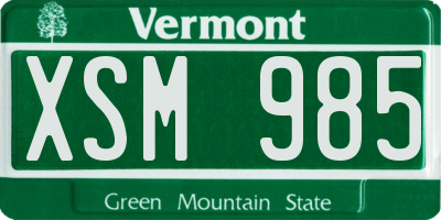 VT license plate XSM985