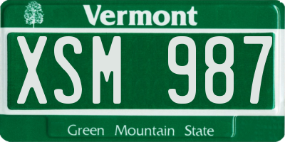 VT license plate XSM987