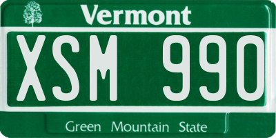VT license plate XSM990