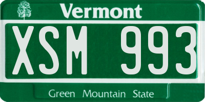VT license plate XSM993