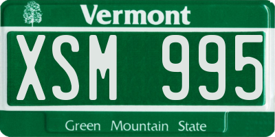 VT license plate XSM995