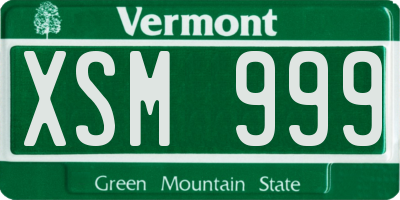 VT license plate XSM999