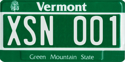 VT license plate XSN001