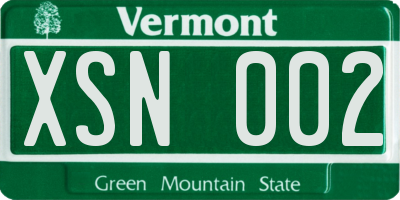 VT license plate XSN002