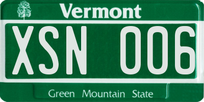 VT license plate XSN006