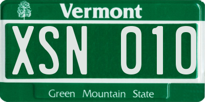 VT license plate XSN010