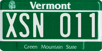 VT license plate XSN011