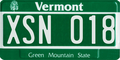 VT license plate XSN018