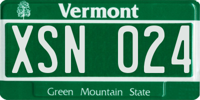 VT license plate XSN024