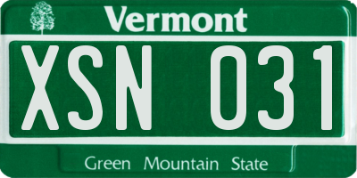 VT license plate XSN031