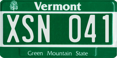 VT license plate XSN041