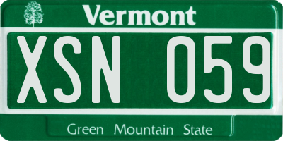VT license plate XSN059