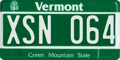 VT license plate XSN064