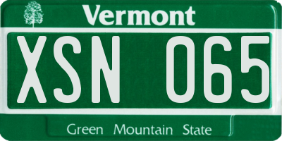 VT license plate XSN065